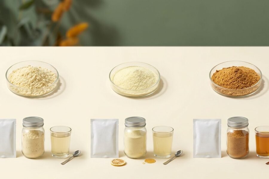 Gum arabic product samples
