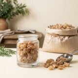 Talha gum arabic in a container